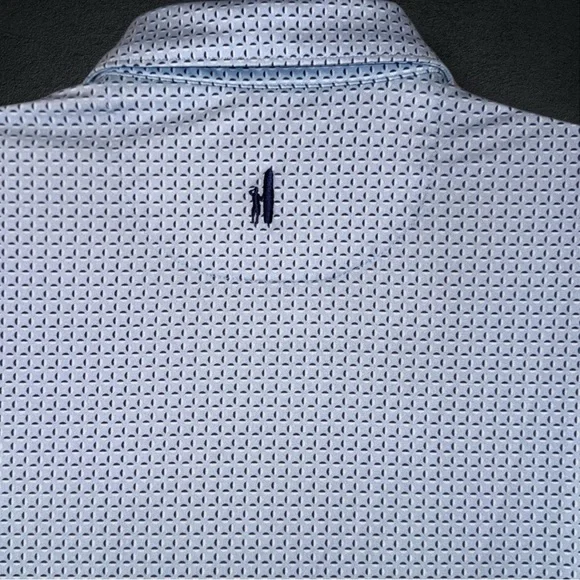 Johnnie-O Performance Golf Polo Shirt Men’s L Blue Micro Print Stretch - Picture 7 of 13